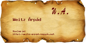 Weitz Árpád névjegykártya